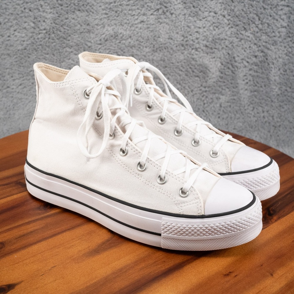 Converse CTAS Lift Hi Platform Shoes Womens Size 11 White Canvas Skate Sneaker